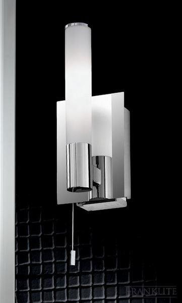 Franklite WB981 Bathroom Wall & Mirror Light With Opal Glass