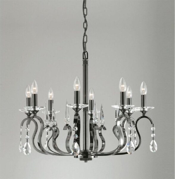 Impex CPA11814/8CH Crystal & Chrome Contemporary Chandelier