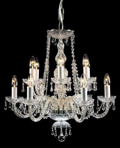 Impex CP00071/12 CHROME Crystal Preciosa 12 Lt Crystal Chandelier