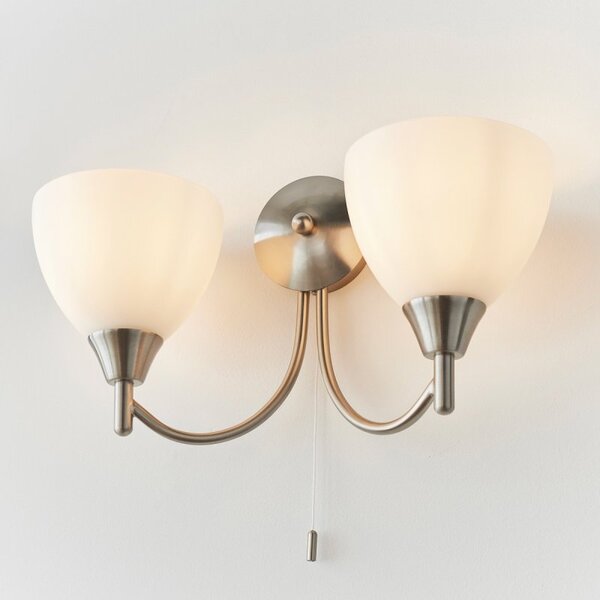Endon 1805-2SC 2 Light Wall Light In Satin Chrome