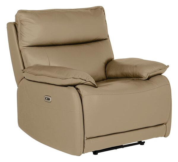 Laramie Leather 1 Seater Recliner Sofa In Latte