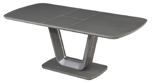 Langley Wooden Large Extending Dining Table In Graphite