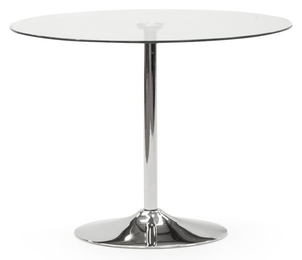 Ogallala Glass Round Dining Table In Clear