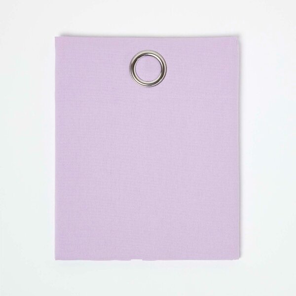 Cotton Plain Mauve/Lilac Ready Made Eyelet Curtain Pair, 117 x 137 cm