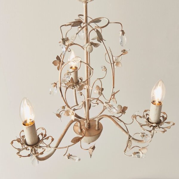 Endon LULLABY-3CR Lullaby Cream Gold 3 Light Flush Ceiling Light