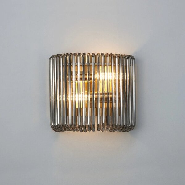 Verne 22 x 12 cm Small Wall light In Brass Finish With Smoked Glass