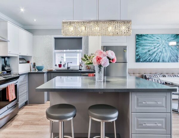 Baden 102 x 9cm Linear Pendant Chandelier In Polished Chrome Finish With Crystal Glass