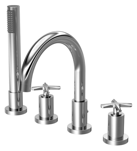 Aztec 4 Tap Hole Bath Mixer Tap Chrome