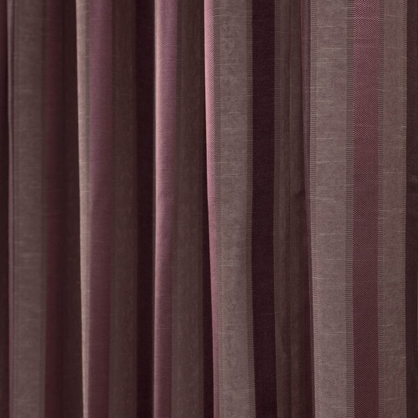 Purple Jacquard Curtain Modern Striped Design Fully Lined - 66" X 90" Drop