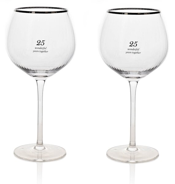 Amore Set of 2 25th Anniversary Gin Glasses