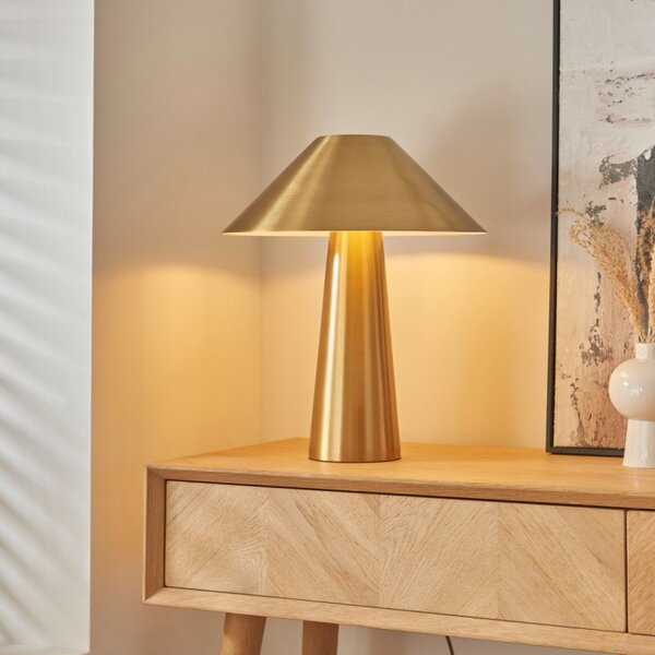 Endon 118685 IsaK Table Lamp In Brushed Aged Brass Finish