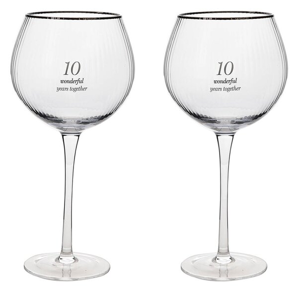 Amore Set of 2 10th Anniversary Gin Glasses