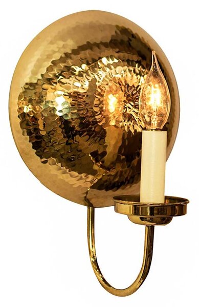 846PBUL La Luna 1 Light Small Wall Light In Unlaquered Natural Brass - Dia: 220mm
