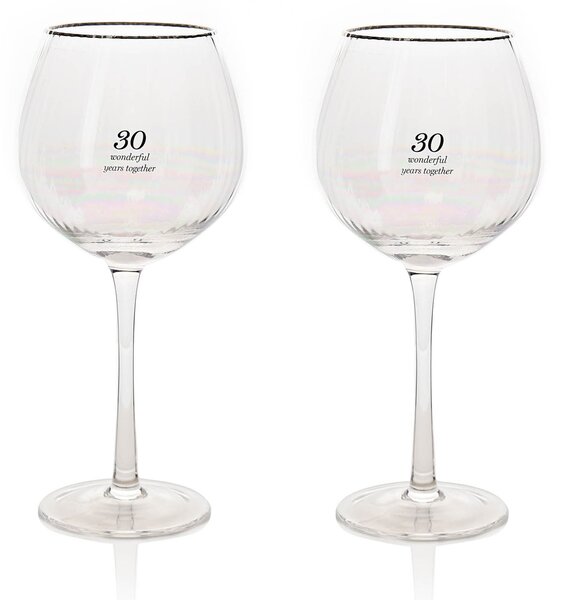 Amore Set of 2 30th Anniversary Gin Glasses