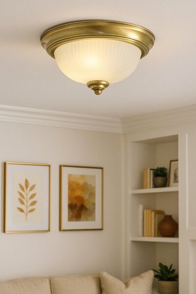 Searchlight 7622-11AB Flush fitting with Antique Brass Trim