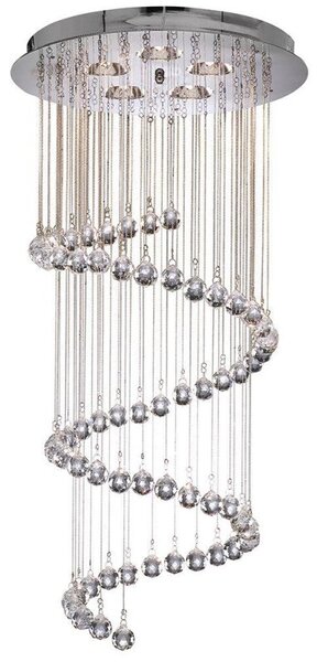 Searchlight 7743CC Spiral 3 Light Chandelier In Chrome And Crystal