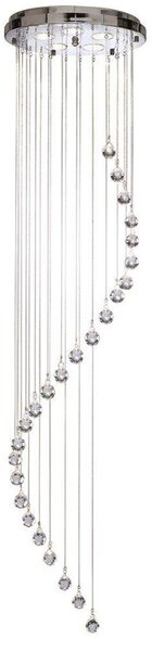 Searchlight 5742CC Spiral 5 Light Chandelier In Chrome And Crystal