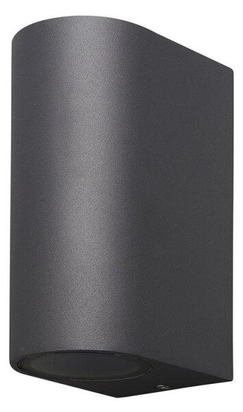 Mantra M6510 Kandanchu 2 Light Curved Outdoor Wall Light In Anthracite - H: 150mm