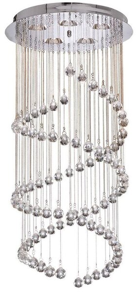 Searchlight 8843CC Spiral 5 Light Chandelier In Chrome And Crystal