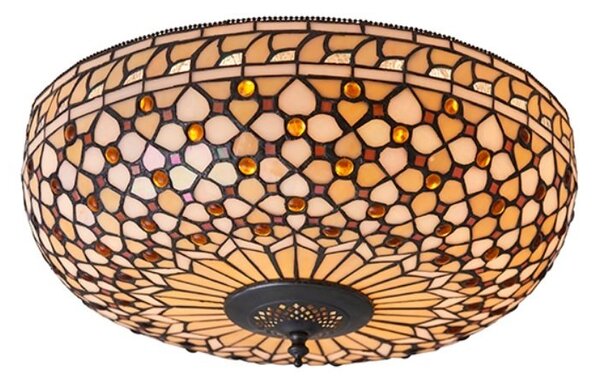 Interiors 1900 64276 Mille Feux Tiffany 2 Light Flush Ceiling Light