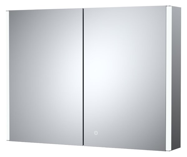 LED Double Mirror Cabinet Silver