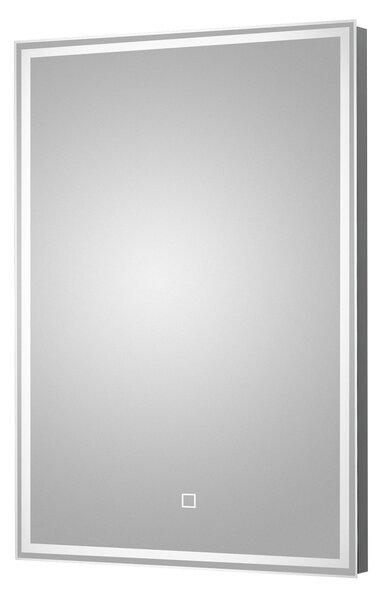 Rectangle Touch LED Full Border Wall Mirror Silver