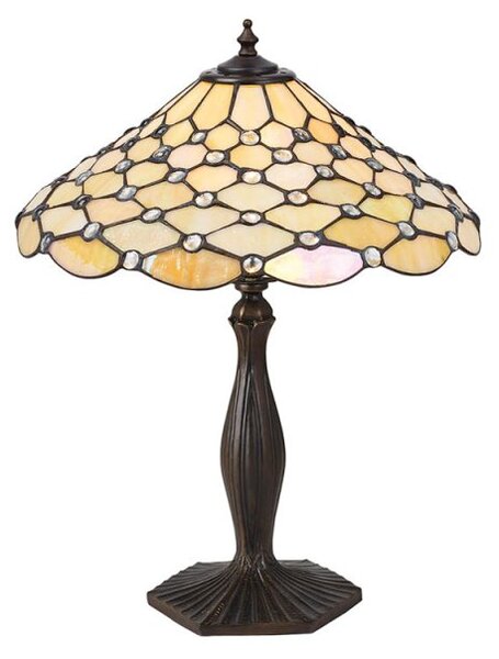 Interiors 1900 64301 Pearl Tiffany Medium Table Lamp - Height: 500mm