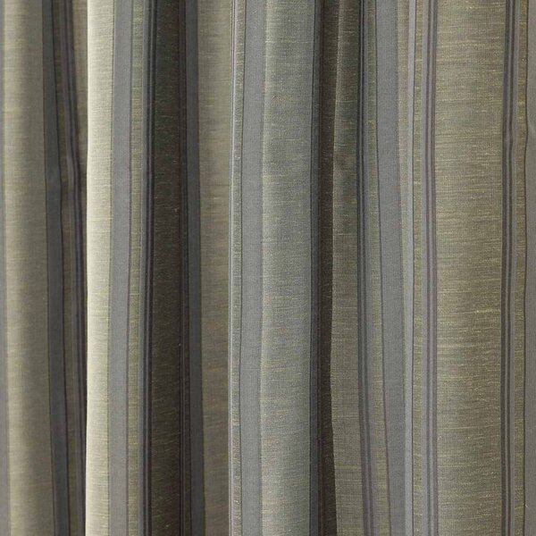 Grey Jacquard Curtain Modern Striped Design Fully Lined - 46" X 72" Drop