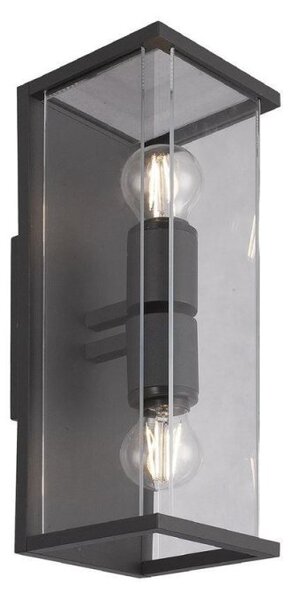 Mantra M6492 Meribel 2 Light Outdoor Wall Light In Graphite - H: 400mm