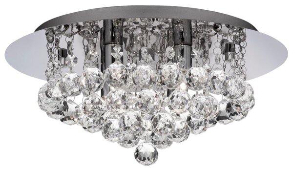Searchlight 3404-4CC Hanna 4 Light Crystal Flush Ceiling Light In Chrome
