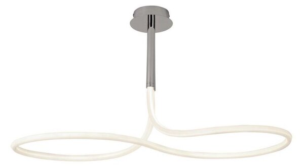 Mantra M6602 Nur II 50 Watt Semi Flush Ceiling Light In Polished Chrome And Opal White - L: 1170mm