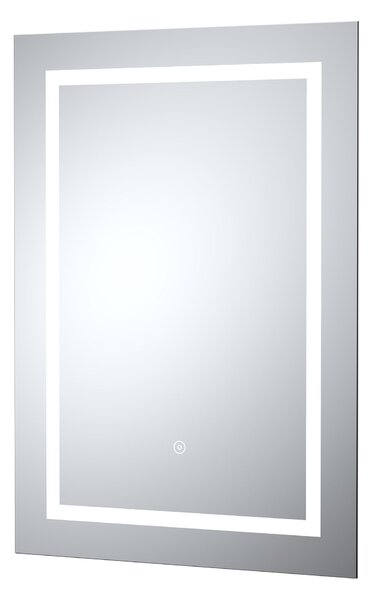Rectangle Touch LED Wall Mirror Silver