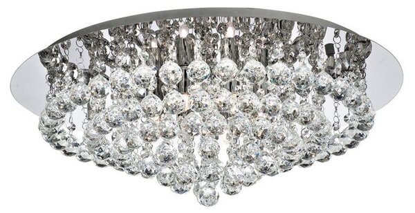 Searchlight 3408-8CC Hanna 8 Light Crystal Flush Ceiling Light In Polished Chrome