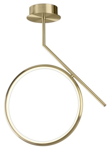 Mantra M6583 Olimpia SG 25 Watt Semi Flush Ceiling Light In Satin Gold/Opal White - L: 510mm