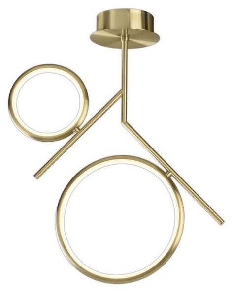 Mantra M6582 Olimpia SG 30 Watt Semi Flush Ceiling Light In Satin Gold/Opal White - L: 530mm