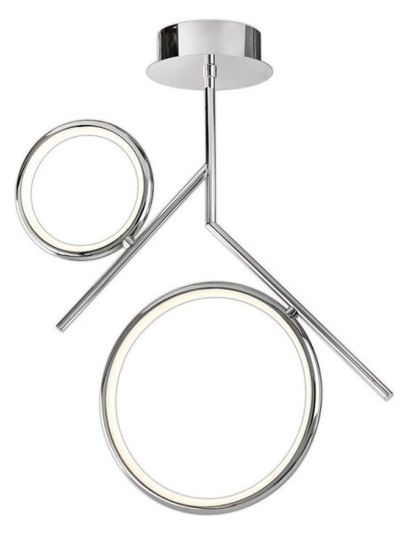 Mantra M6592 Olimpia CH 30 Watt Semi Flush Ceiling Light In Polished Chrome/Opal White - L: 530mm