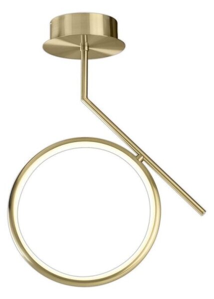 Mantra M6584 Olimpia SG 20 Watt Semi Flush Ceiling Light In Satin Gold/Opal White - L: 400mm