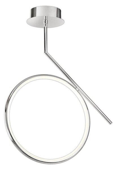 Mantra M6593 Olimpia CH 25 Watt Semi Flush Ceiling Light In Polished Chrome/Opal White - L: 510mm