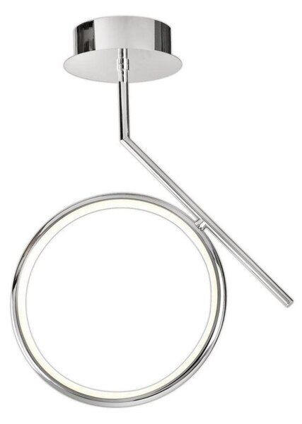 Mantra M6594 Olimpia CH 20 Watt Semi Flush Ceiling Light In Polished Chrome/Opal White - L: 400mm