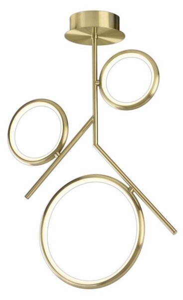 Mantra M6581 Olimpia SG 36 Watt Semi Flush Ceiling Light In Satin Gold/Opal White - L: 530mm