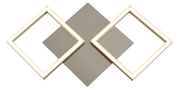 Searchlight 2912SS Wall Art Modern 18 Watt LED Rectangular Wall Light In Satin Silver
