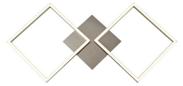 Searchlight 2921SS Wall Art 25 Watt LED Rectangular Wall Light In Satin Silver