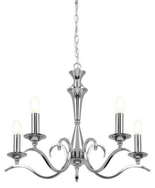 Endon KORA-5CH Traditional 5 Light Chandelier With Chrome Finish