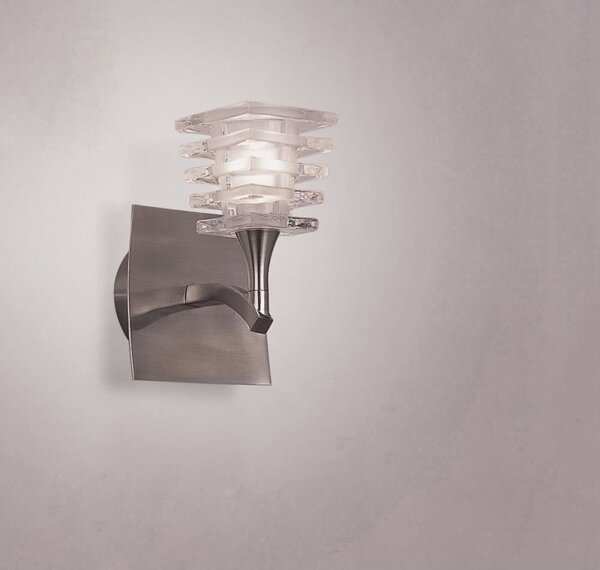 M0028/S Keops 1 Light Satin Nickel Switched Wall Lamp