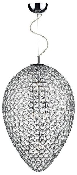 Dar FRO0550 Frost 5 Light Chrome And Crystal Pendant