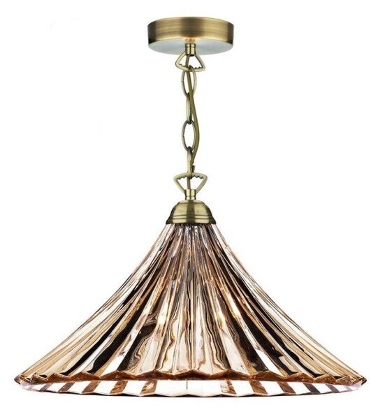 Dar ARD866 Ardeche Amber Glass Pendant