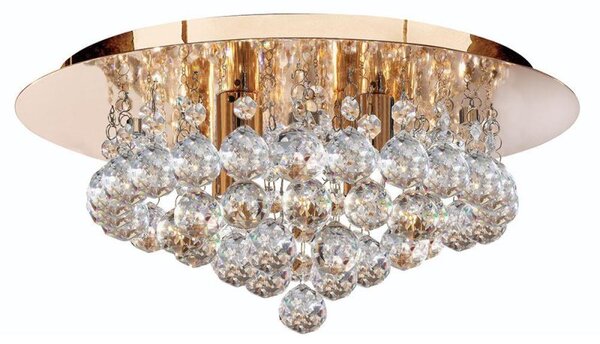 Searchlight 3404-4GO Hanna 4 Light Flush Ceiling Crystal Light
