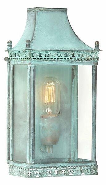 Regents Park Solid Brass Outdoor Lantern, Verdigris