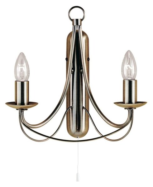 Searchlight 6342-2AB Maypole Antique Brass Finish Wall Light