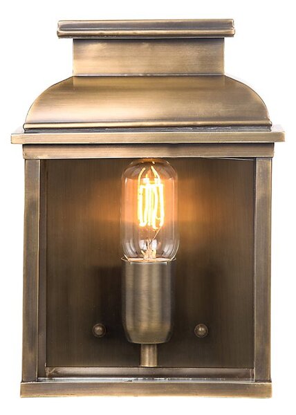 Old Bailey Solid Brass Outdoor Lantern, Antique Brass
